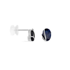 Boucles D'oreilles Puces Prudencia Or Blanc Saphir|Marc Orian Sale