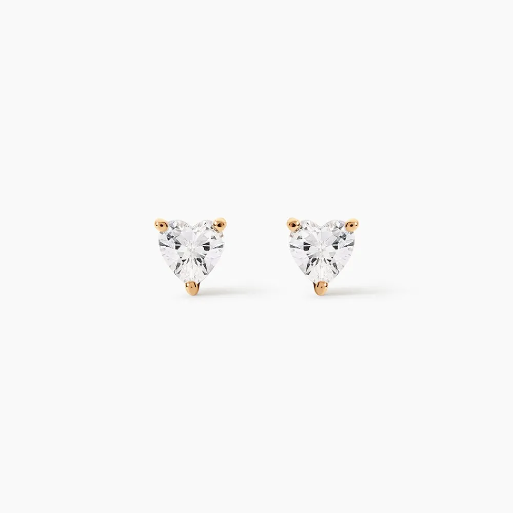 Boucles D'Oreilles Puces Rheane Plaqué Or Jaune Oxyde De Zirconium|Marc Orian Clearance