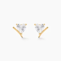 Boucles D'Oreilles Puces Rodolph Or Jaune Oxyde De Zirconium