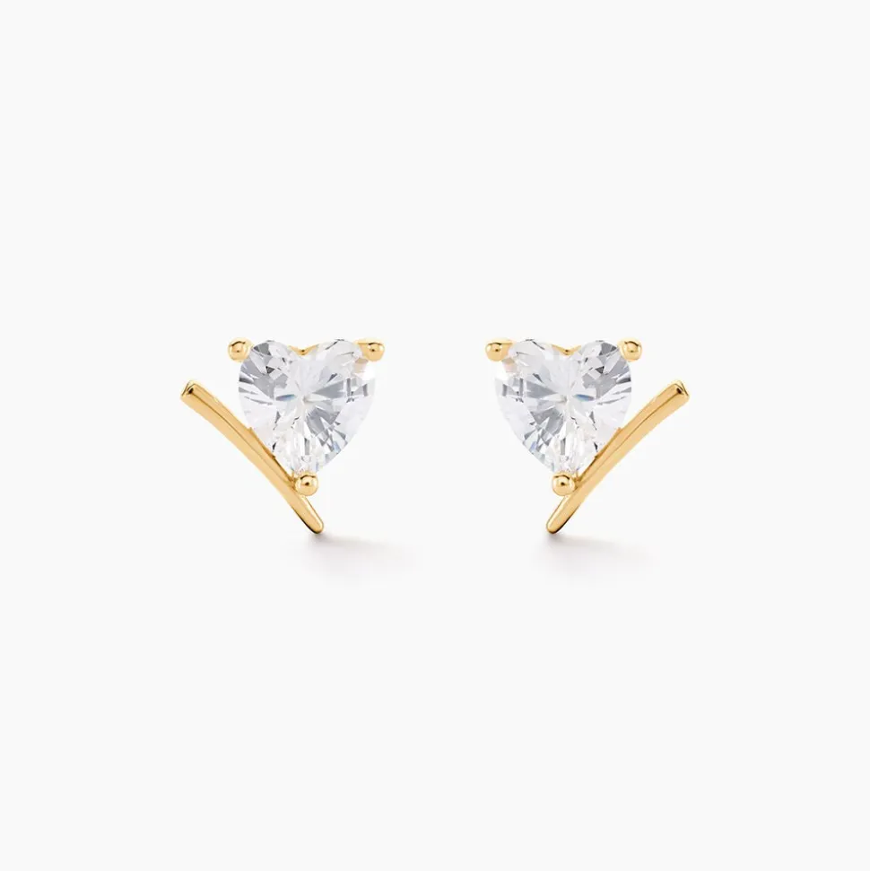 Boucles D'Oreilles Puces Rodolph Or Jaune Oxyde De Zirconium