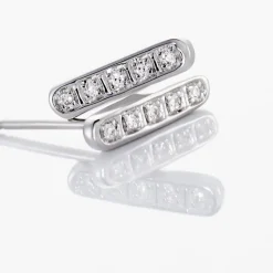 Boucles D'oreilles Puces Rosalin Blanc Diamant Blanc