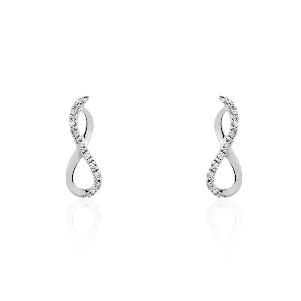 Boucles D'oreilles Puces Samy Or Blanc Diamant|Marc Orian Discount