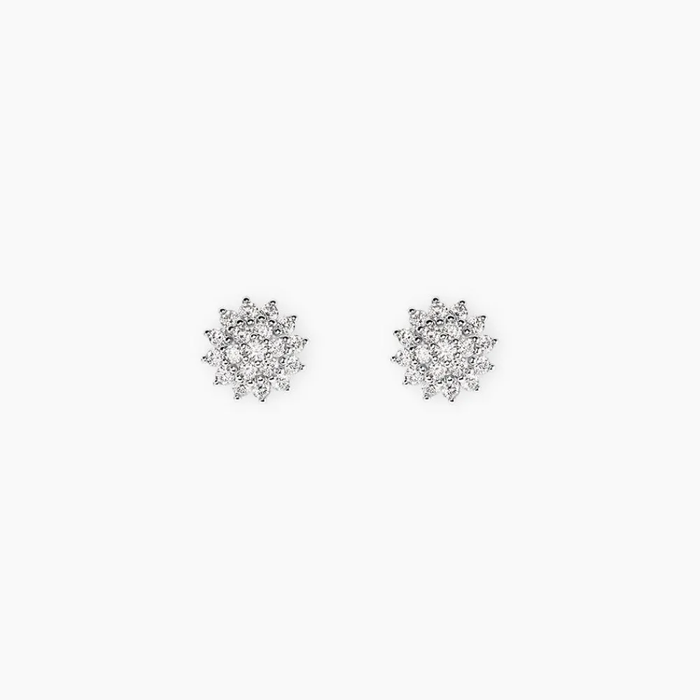 Boucles D'Oreilles Puces Saria Argent Blanc Oxyde De Zirconium|Marc Orian Clearance