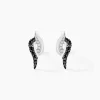 Boucles D'oreilles Puces Sculptural Or Blanc Diamant