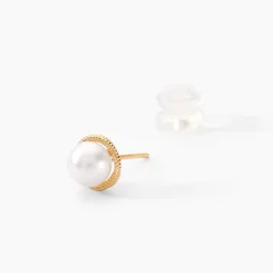 Boucles D'oreilles Puces Siera Or Jaune Perle De Culture|Marc Orian Hot