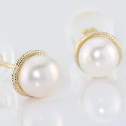 Boucles D'oreilles Puces Siera Or Jaune Perle De Culture|Marc Orian Hot