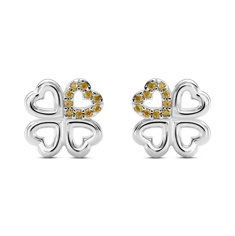 Boucles D'oreilles Puces Sigrid Argent Blanc Oxyde De Zirconium
