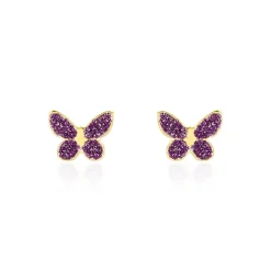 Boucles D'oreilles Puces Silia Papillon Or Jaune|Marc Orian Best