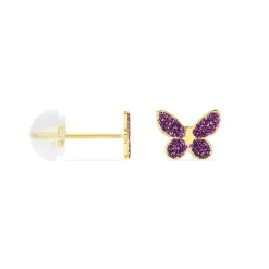 Boucles D'oreilles Puces Silia Papillon Or Jaune|Marc Orian Best