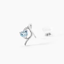 Boucles D'oreilles Puces Silucia Or Blanc Topaze Oxyde De Zirconium|Marc Orian Sale