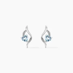 Boucles D'oreilles Puces Silucia Or Blanc Topaze Oxyde De Zirconium|Marc Orian Sale