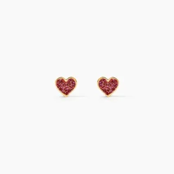 Boucles D'oreilles Puces Soraya Coeur Or Jaune|Marc Orian Discount