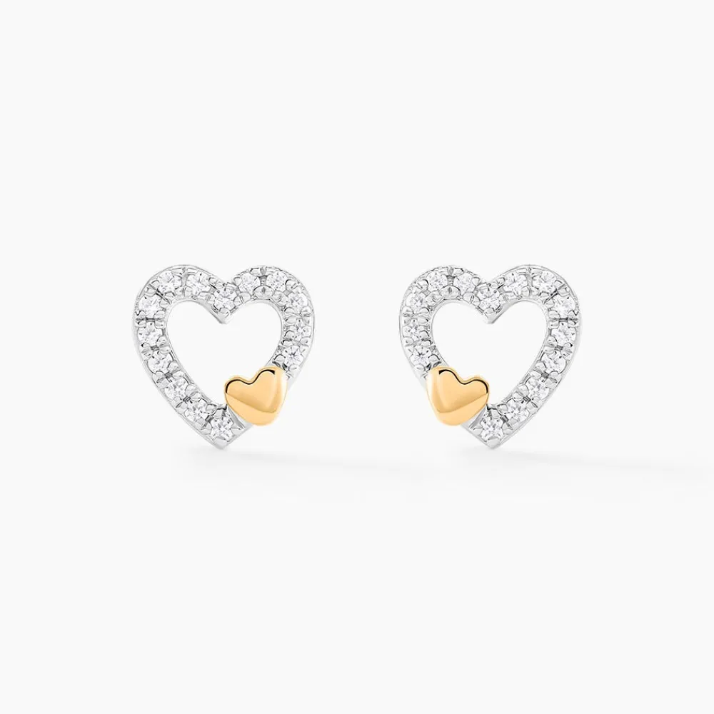 Boucles D'oreilles Puces Sorya Or Jaune Argent Blanc|Marc Orian Clearance