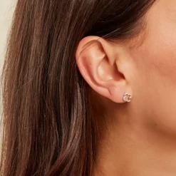 Boucles D'oreilles Puces Sorya Or Jaune Argent Blanc|Marc Orian