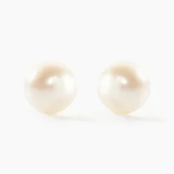 Boucles D'oreilles Puces Suki Or Jaune Perle De Culture