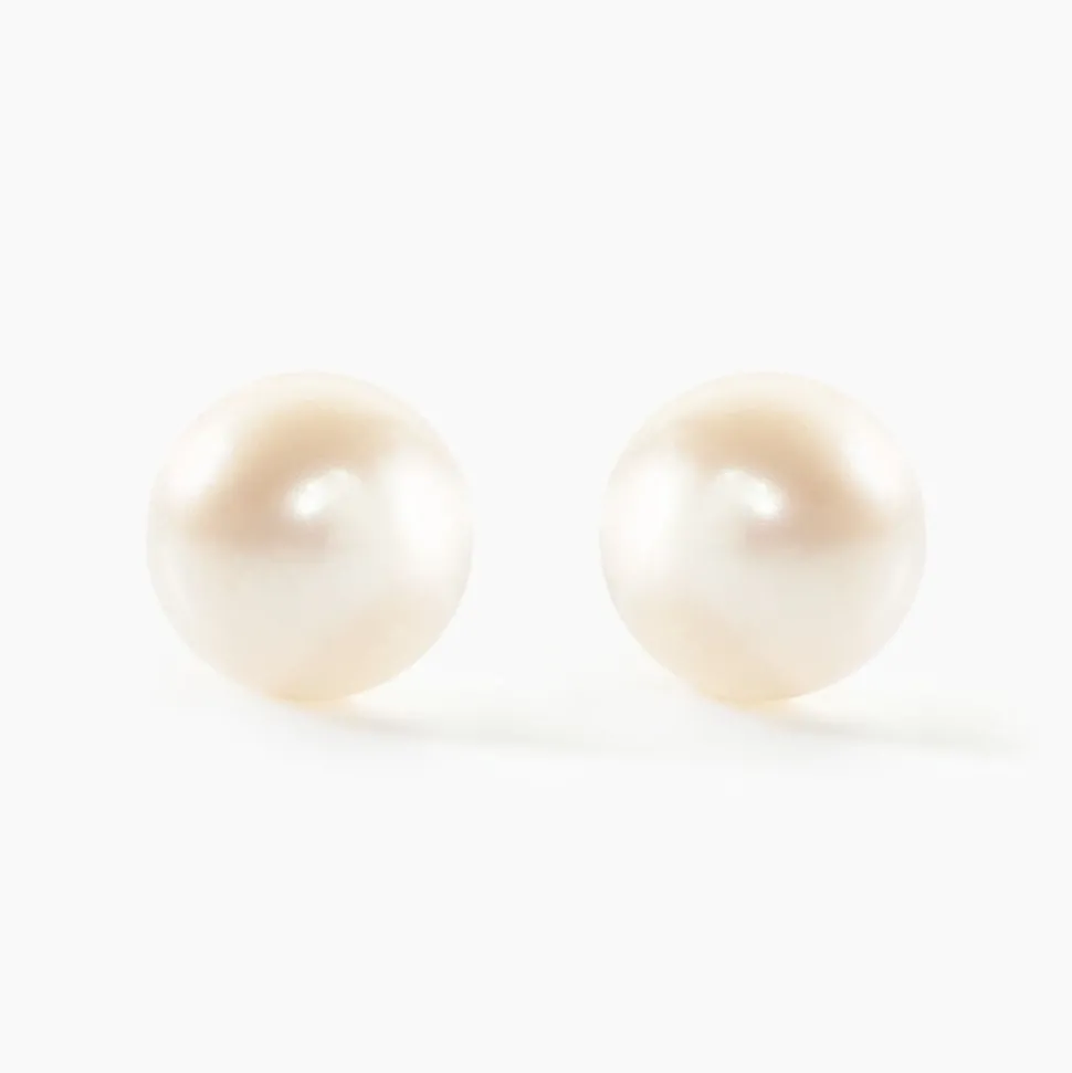 Boucles D'oreilles Puces Suki Or Jaune Perle De Culture