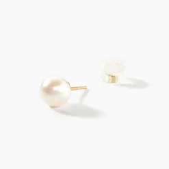 Boucles D'oreilles Puces Suki Or Jaune Perle De Culture