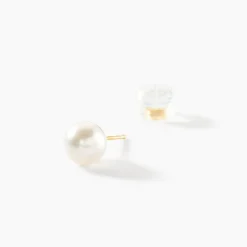 Boucles D'oreilles Puces Suki Or Jaune Perle De Culture|Marc Orian Discount