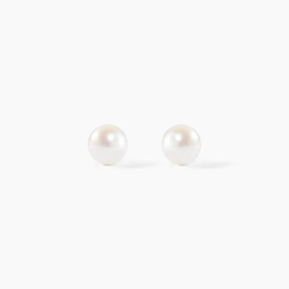 Boucles D'oreilles Puces Suki Or Jaune Perle De Culture