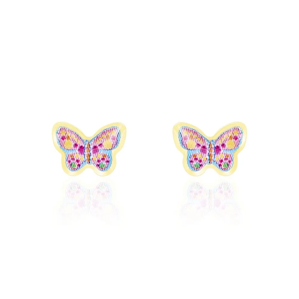 Boucles D'oreilles Puces Sulivia Papillon Or Jaune|Marc Orian Outlet