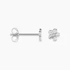Boucles D'oreilles Puces Sulya Argent Blanc
