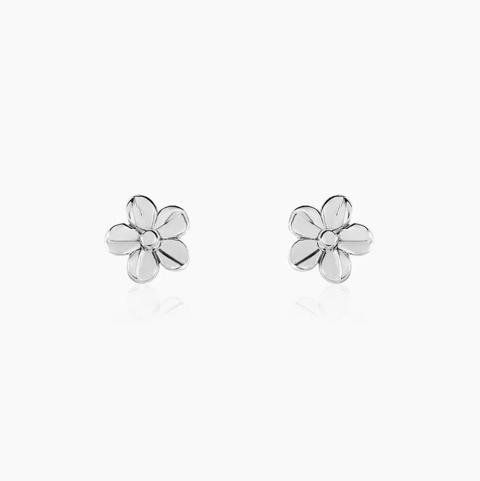 Boucles D'oreilles Puces Sulya Argent Blanc