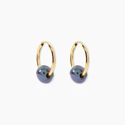 Boucles D'oreilles Puces Suraya Or Jaune Perle De Culture|Marc Orian New