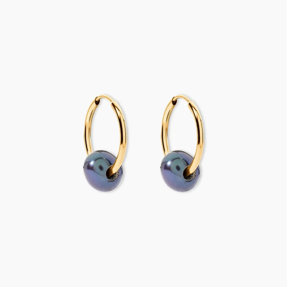 Boucles D'oreilles Puces Suraya Or Jaune Perle De Culture|Marc Orian New