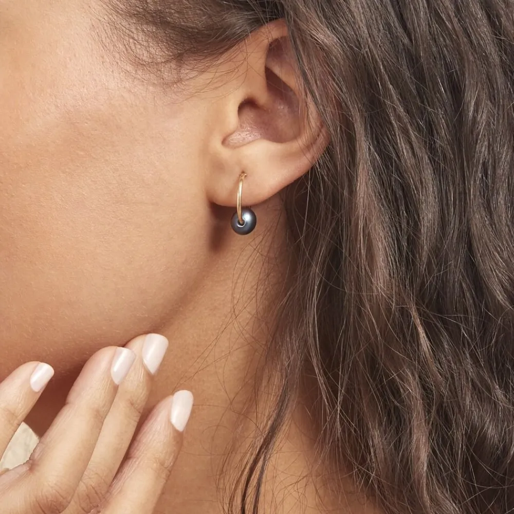 Boucles D'oreilles Puces Suraya Or Jaune Perle De Culture|Marc Orian New