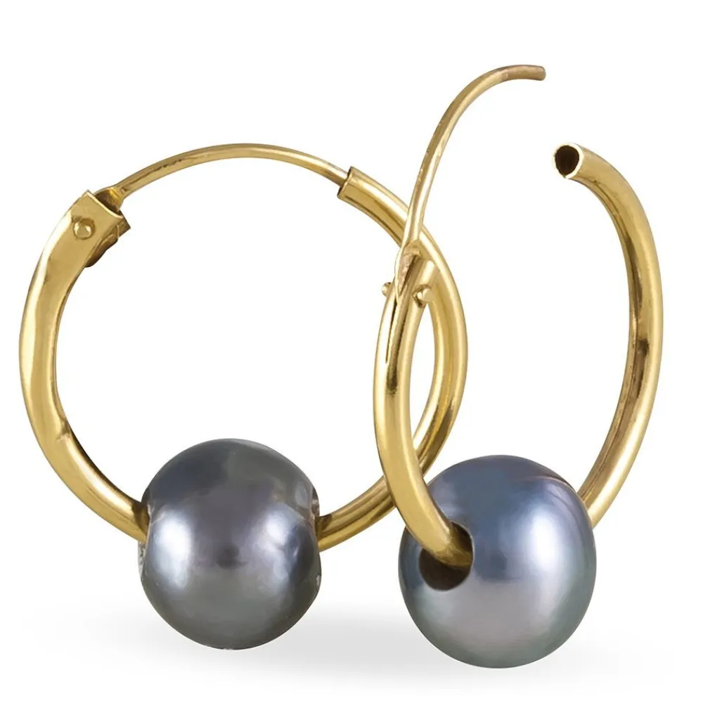 Boucles D'oreilles Puces Suraya Or Jaune Perle De Culture|Marc Orian New