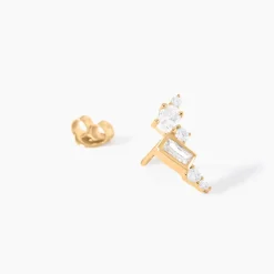 Boucles D'Oreilles Puces Sya Plaqué Or Jaune Oxyde De Zirconium|Marc Orian Best