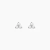 Boucles D'oreilles Puces Thylane Argent Blanc Oxyde De Zirconium