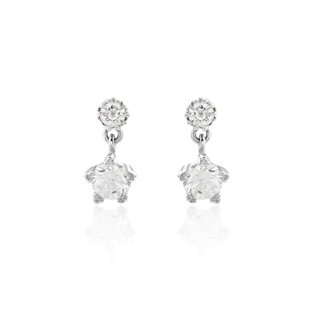 Boucles D'oreilles Puces Tibby Argent Blanc Oxyde De Zirconium|Marc Orian Clearance