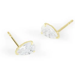 Boucles D'oreilles Puces Tierra Or Jaune Oxyde De Zirconium