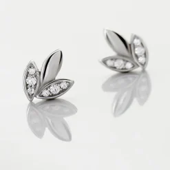 Boucles D'oreilles Puces Tihana Argent Blanc Oxyde De Zirconium