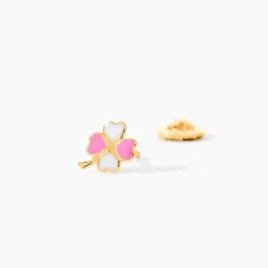 Boucles D'oreilles Puces Trefle Email Or Jaune|Marc Orian Outlet