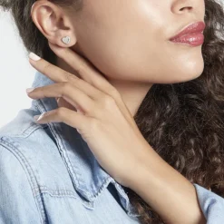 Boucles D'oreilles Puces Tylvina Argent Blanc Oxyde De Zirconium|Marc Orian Hot