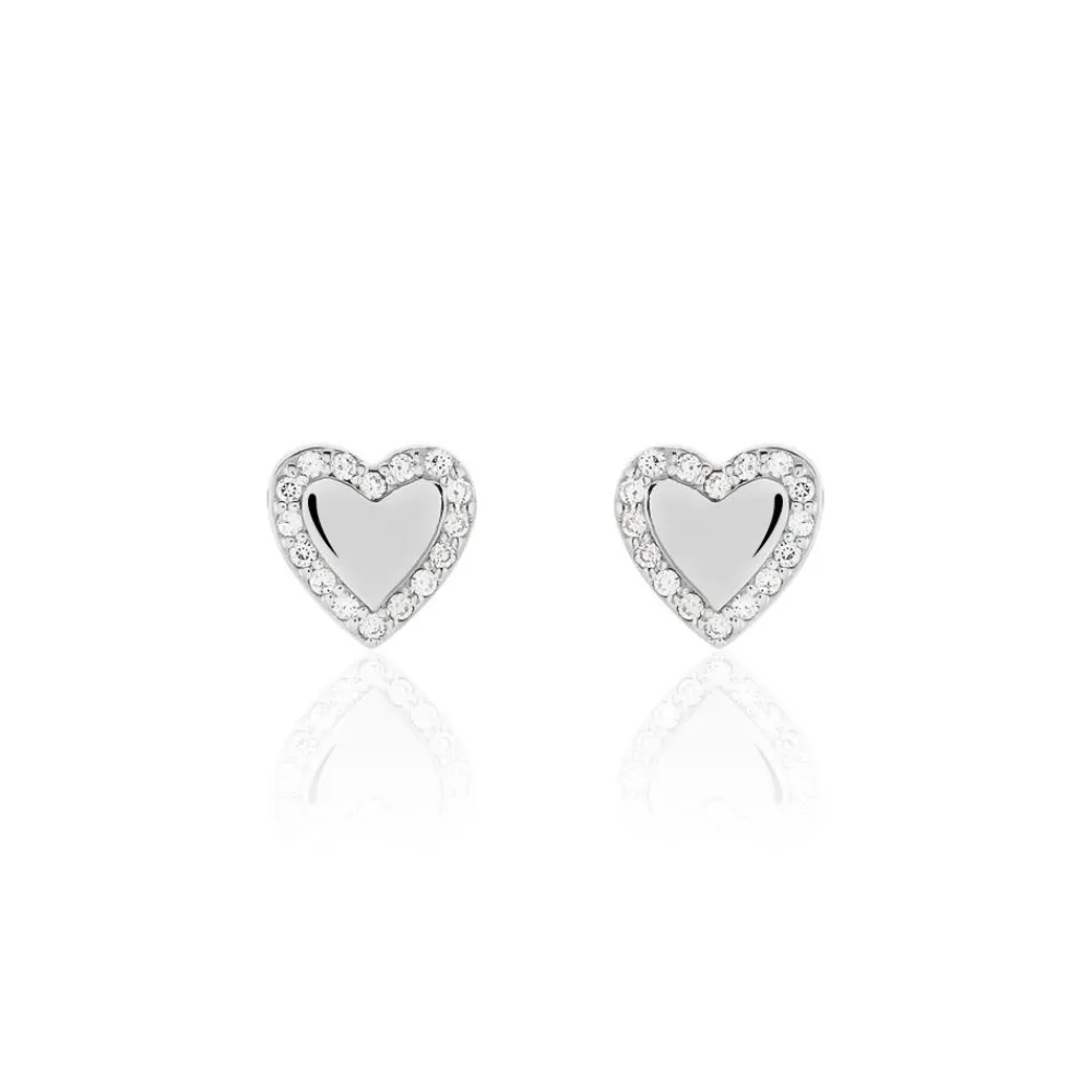 Boucles D'oreilles Puces Tylvina Argent Blanc Oxyde De Zirconium|Marc Orian Hot