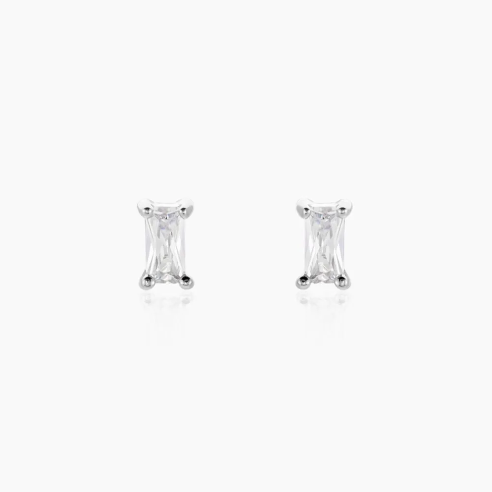 Boucles D'oreilles Puces Udia Argent Blanc Oxyde De Zirconium|Marc Orian Outlet