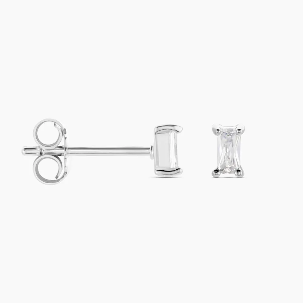 Boucles D'oreilles Puces Udia Argent Blanc Oxyde De Zirconium|Marc Orian Outlet
