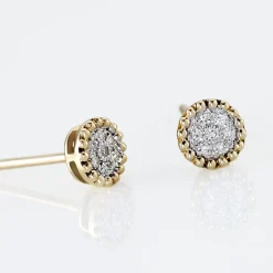 Boucles D'oreilles Puces Vaina Or Jaune Diamant