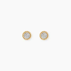 Boucles D'oreilles Puces Vaina Or Jaune Diamant