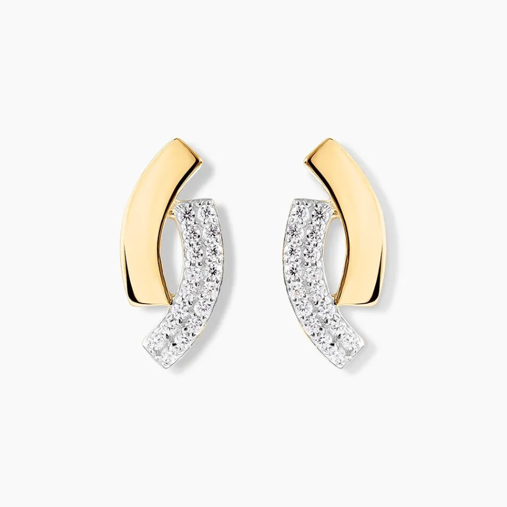 Boucles D'oreilles Puces Vero Or Jaune Oxyde De Zirconium|Marc Orian Outlet