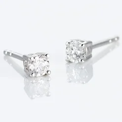 Boucles D'oreilles Puces Victoria Or Blanc Diamant|Marc Orian Clearance
