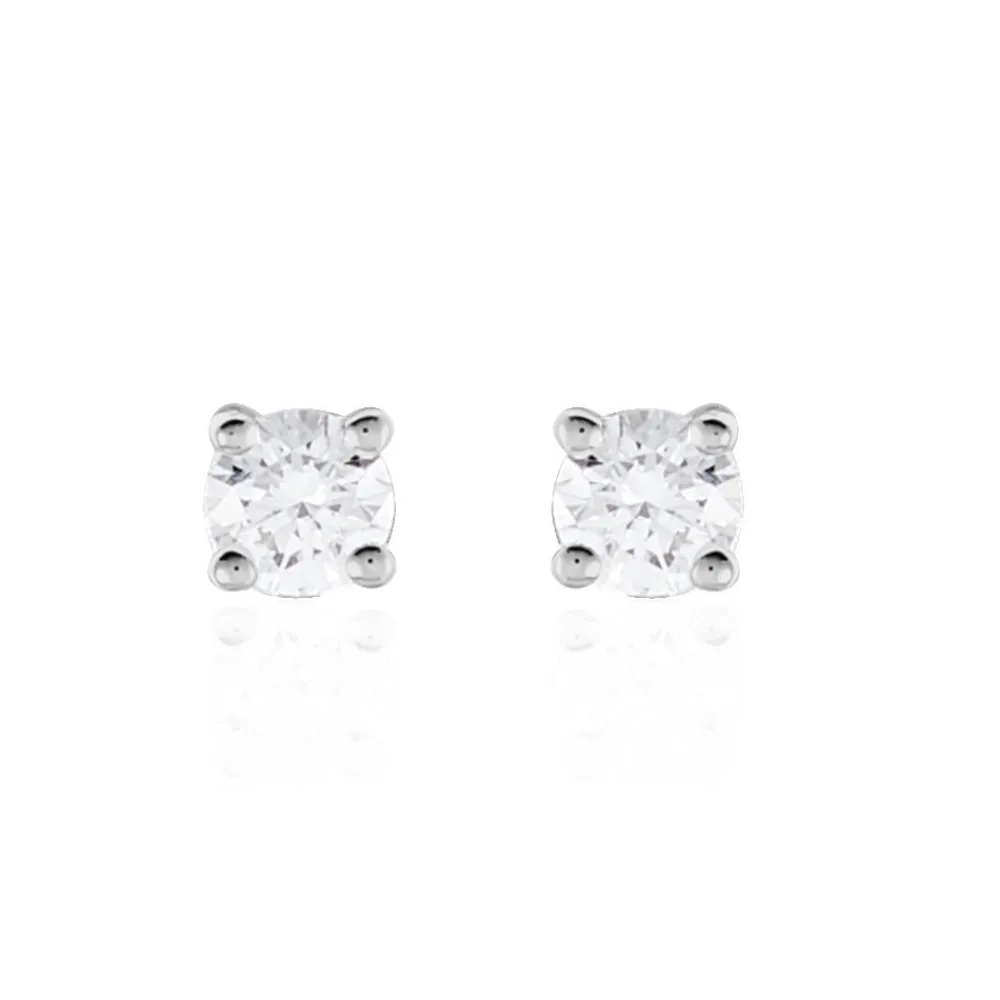 Boucles D'oreilles Puces Victoria Or Blanc Diamant|Marc Orian Clearance