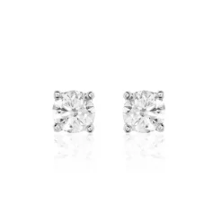 Boucles D'oreilles Puces Victoria Or Blanc Diamant|Marc Orian Hot