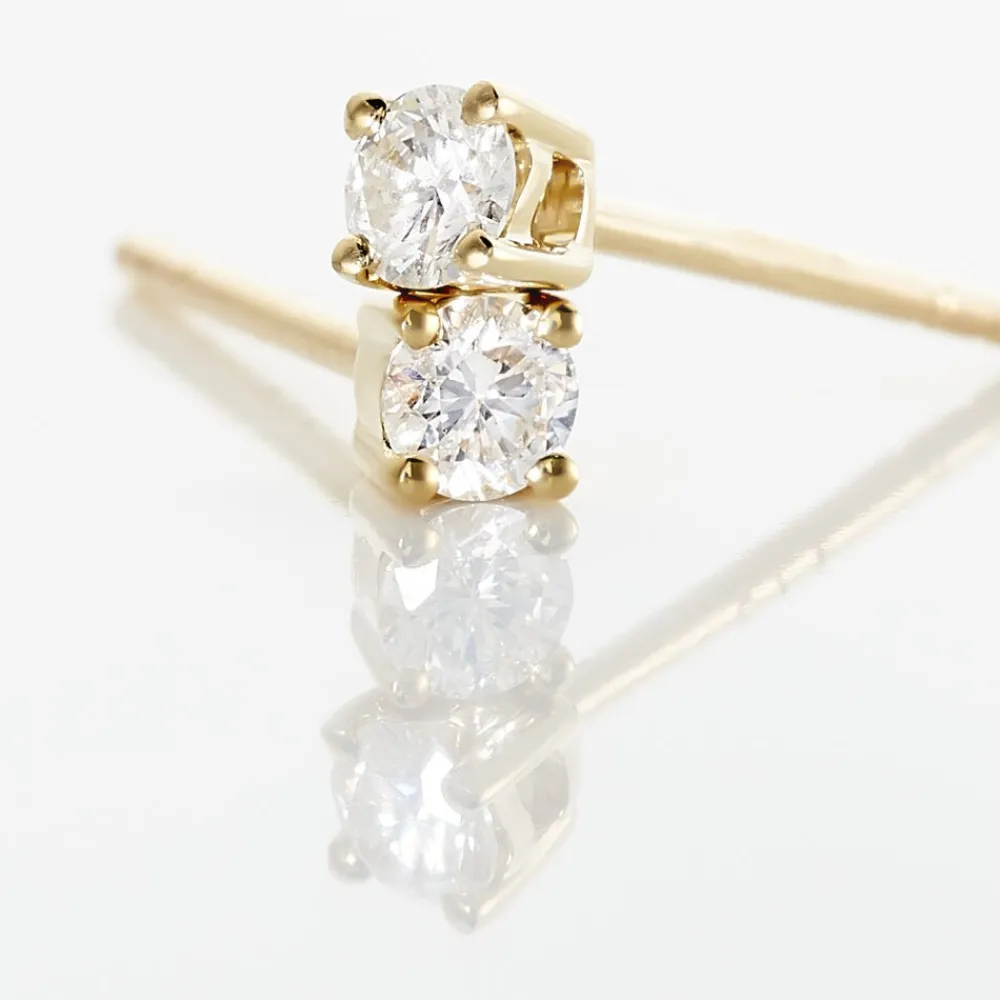 Boucles D'oreilles Puces Victoria Or Jaune Diamant|Marc Orian Online