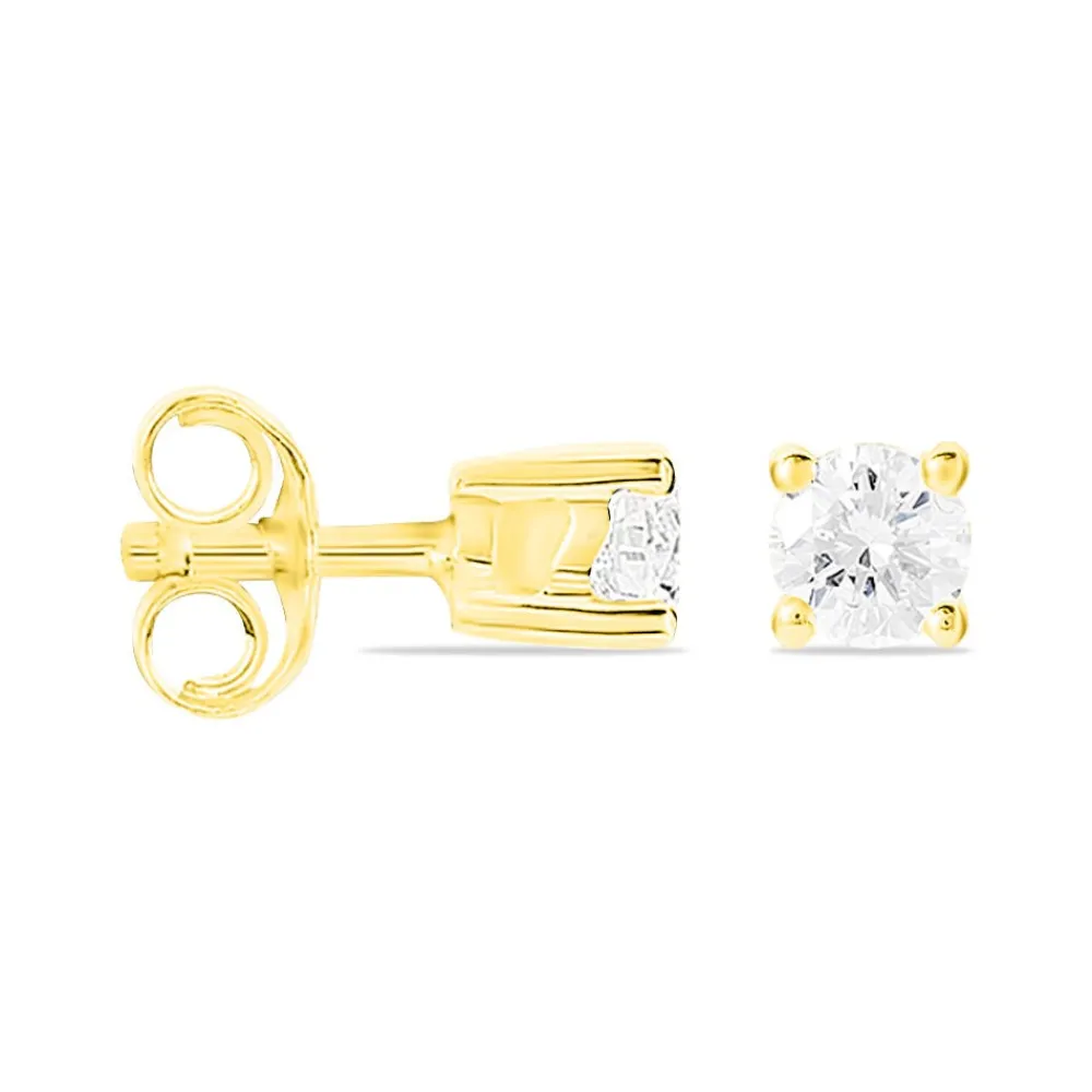 Boucles D'oreilles Puces Victoria Or Jaune Diamant|Marc Orian Online
