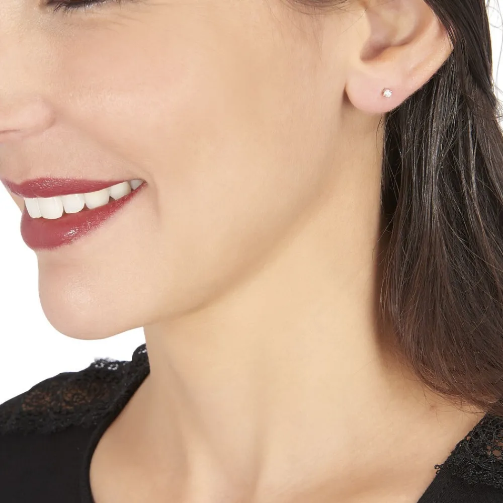 Boucles D'oreilles Puces Victoria Or Blanc Diamant|Marc Orian Clearance