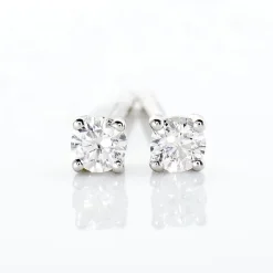 Boucles D'oreilles Puces Victoria Or Blanc Diamant|Marc Orian Clearance